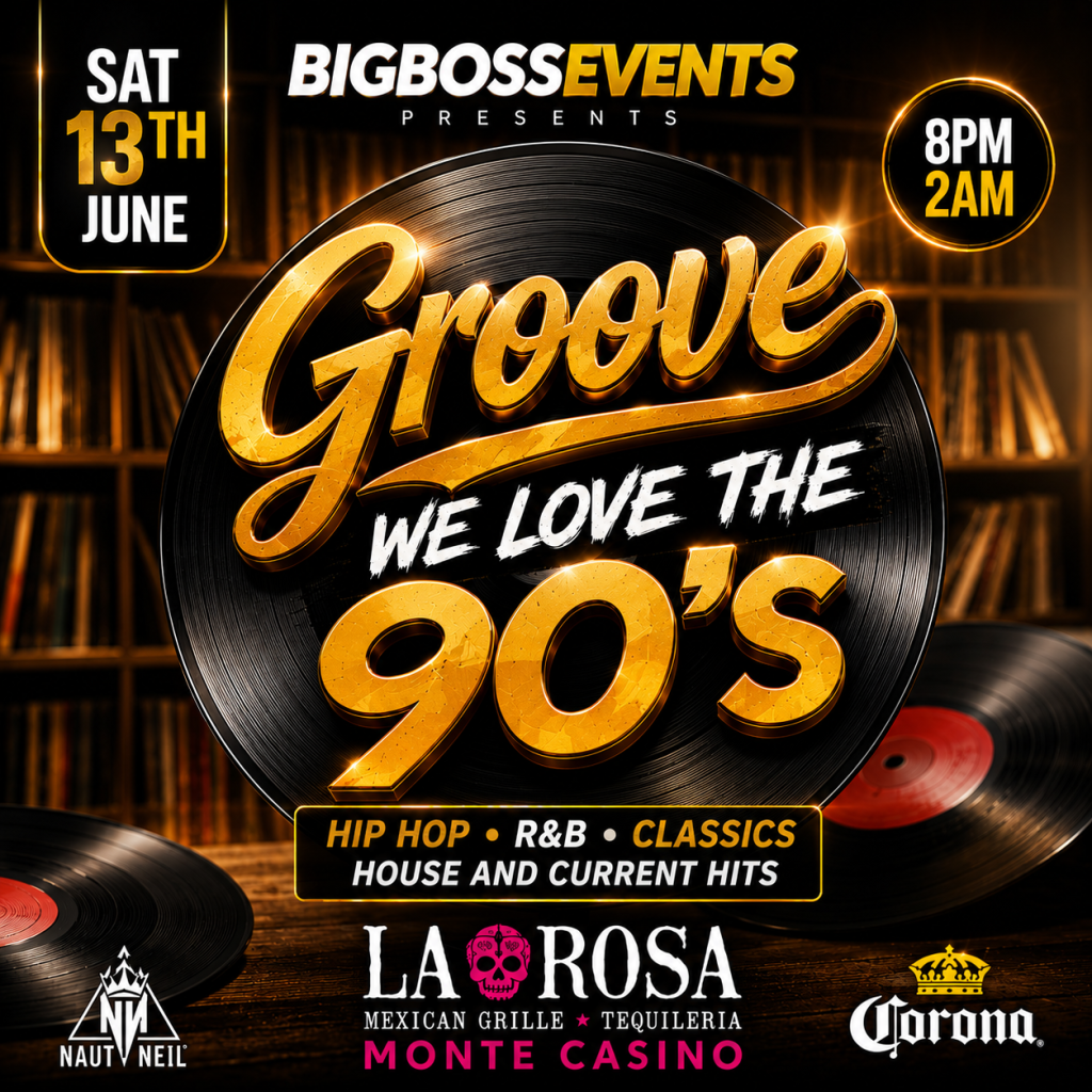 Big Boss Events Groove - We Love The 90s party flyer, 13th June